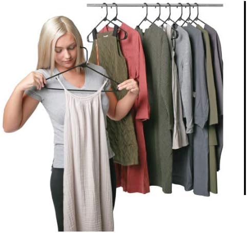 Sharpty Plastic Hangers Clothes Hangers for Clothing, Closet, Coats & Shirts - Durable & Space Saving - for Everyday Standard Use, Room Essentials & Basics - 20 Pack - Black - Image 7