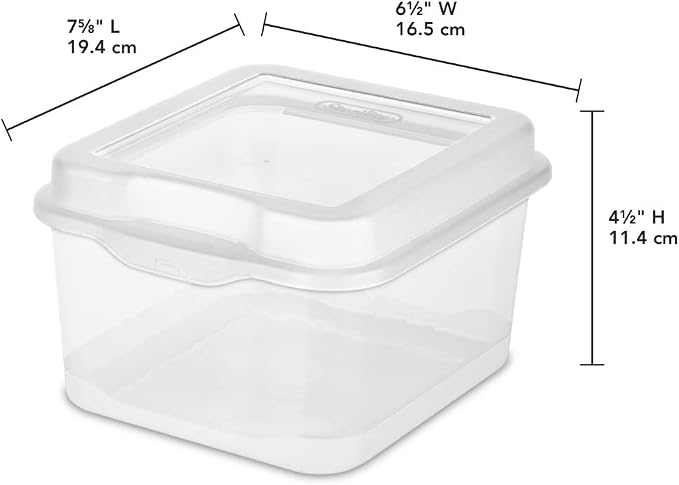 Sterilite FlipTop, Stackable Small Storage Bin with Hinging Lid, Plastic Container to Organize Desk at Home, Classroom, Office, Clear, 1-Pack - Image 6