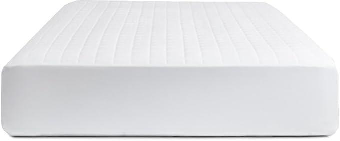 Boll & Branch Mattress Protector - Twin Size, White Cover - 1 Fitted Protector Included -Padded Fill, Soft, and Breathable - Hypoallergenic and Safe for Sensitive Skin