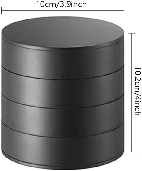 Jewelry Organizer Small Jewelry Storage Box 4-Layer Rotating Travel Jewelry Tray Holder for Women Bracelets Rings Bracelets Earrings (Black) - Image 7