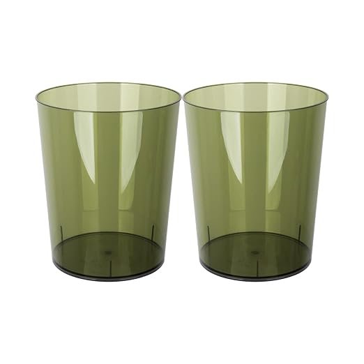 Anyoifax Small Trash Can Plastic Wastebasket 1.5 Gallon Round Garbage Container Bin with Handles for Bathroom, Bedroom, Kitchen, College Dorm, Office, Craft Room - Green, 2 Pack by Anyoifax