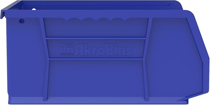 Akro-Mils 30235 AkroBins Plastic Storage Bins, Space-Saving Stackable Bins for Garage, Pantry, Craft Organization, 11" x 11" x 5", Blue, 6-Pack - Image 8