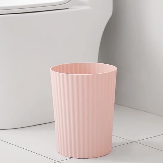 JiatuA Small Trash Can Plastic Wastebasket Round Garbage Container Bin for Bathroom, Kitchen, Bedroom, Home Office, College Dorm, Pink 4 Pack - Image 3