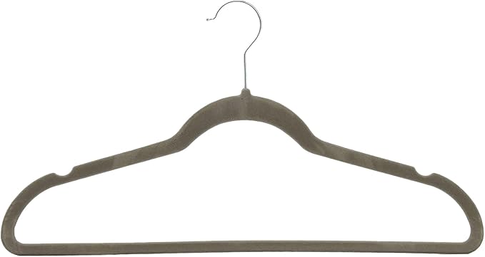 Amazon Basics Slim Velvet Non-Slip Space Saving Suit Clothes Hangers, Sturdy Metal, Gray/Silver, 30-Pack - Image 6