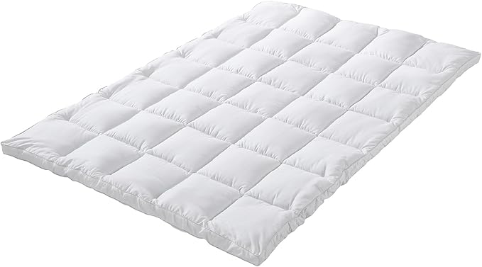 CirclesHome White Futon Mattress Toppers with Anti-Slip Anchors - Futon Cover Filled with Plush Down Alternative Fill - Full Size Futon Cover is Soft, Comfortable and Allergy Free (Size: 54 x 75 x 3)