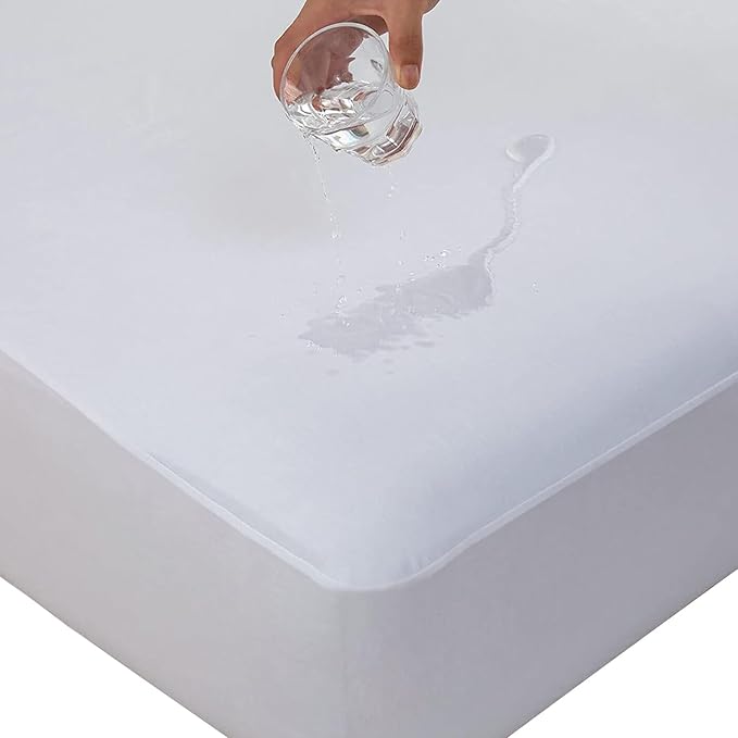 Cooling Mattress Protector Waterproof Queen Size Ultra Soft Noiseless Smooth Jersey Top Fitted Matressprotector Cover with Stretchy Pocket