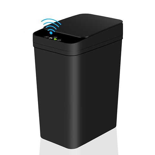Anborry Bathroom Touchless Trash Can 2.2 Gallon Smart Automatic Motion Sensor Rubbish Can with Lid Electric Narrow Small Garbage Bin for Kitchen, Office, Living Room, Toilet, Bedroom, RV by Anborry