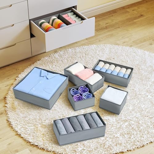 DIMJ Drawer Organizer Clothes, 24 Pack Dresser Organizer, Foldable Closet Organizers and Storage, Fabric Dresser Drawer Organizers, Drawer Dividers for Nursery, Baby Clothes, Underwears, Sock - Image 2