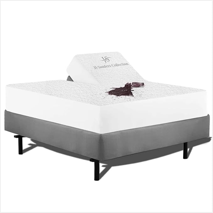 Flex Head King Waterproof Mattress Protector for Sleep Number Adjustable Beds, 100% Terry Cotton, Fitted Style 39" Half Split Mattress Cover, Fits Upto 18 Inch Deep Pocket, 78" x 80, White