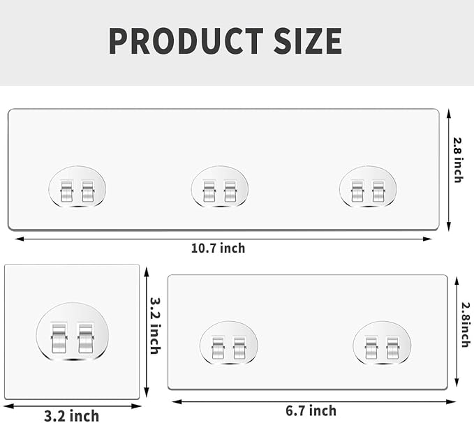 8pcs Shower Caddy Adhesive Replacement,Shower Shelves Adhesive Strip Pad Shower Organizer Sticker Replacement Bathroom Heavy Duty Strong Sticky Wall No Drilling Strong Transparent Adhesive - Image 2
