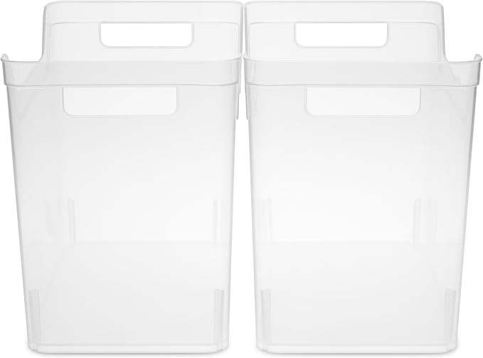 Sterilite Medium Shelf Bin with Handles, Plastic Storage Container for Organizing Shelving, Closet, Pantry, and Countertops, Clear, 6-Pack - Image 4