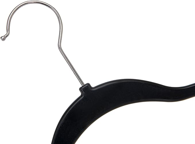 Quality Hangers 200 Pack Plastic Hangers for Clothes - Slim Non-Velvet Hangers with 360° Swivel Chrome Hook & Non Slip Notches - Ideal for Dresses Coats Shirts Jackets & More - Black - Image 8