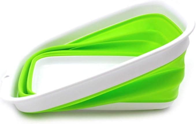 SAMMART 7.7L (2 Gallon) Collapsible Tub - Foldable Dishpan, Kitchen Sink for Camping - Indoor Outdoor Portable Washing Basin - Space Saving Plastic Washtub (Green, S) - Image 3
