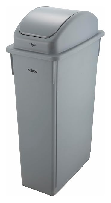 Winco PTC-23SG Slender Trash Can, 23-Gallon, Gray,Medium - Image 3