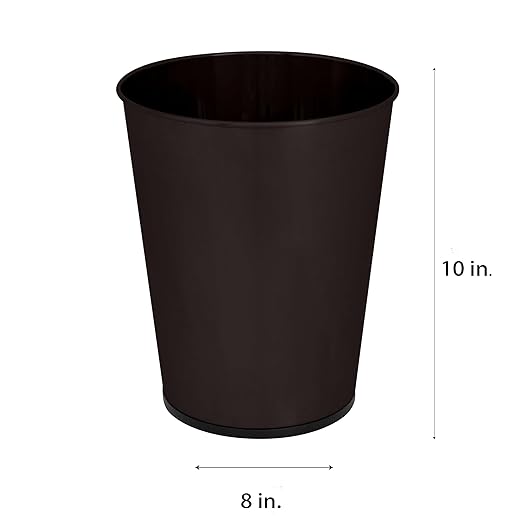 Bath Bliss 5 Liter Small Wastebasket | Round Open Top | Trash Can | Bathroom | Bedroom | Kitchen | Office | Dorm | Disposal Waste Bin | Garbage | Oil Rubbed Bronze - Image 3