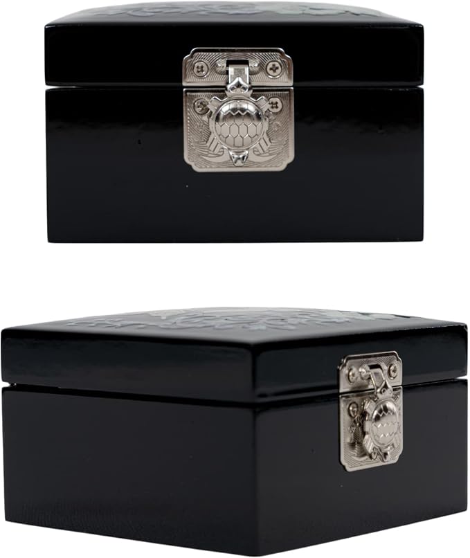 February Mountain Mother of Pearl Mini Jewelry Box - Organizer for Earring Necklace Ring & Bracelet Jewelry Display Storage Case for Woman Unique Gifts (Peacock-Black) - Image 7