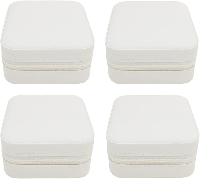 TRODANCE Mini Jewelry Case, Small Travel Jewelry Organizer, Portable Jewelry Box Storage Display Box For Rings, Earrings, Necklaces (White-4) by TRODANCE