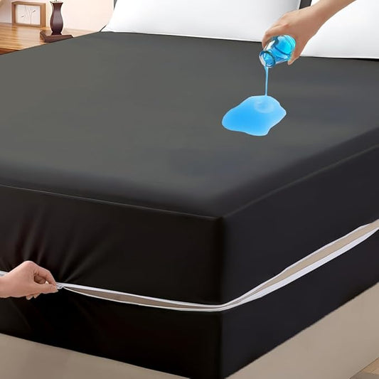 Mattress Protector Bunk Size 42" x 80" 100% Waterproof Zippered Cover, 6 Inch Deep, Six-Sided Encasement, Perfect for Campers, Motorhomes & Travel Trailers (Dark Grey)