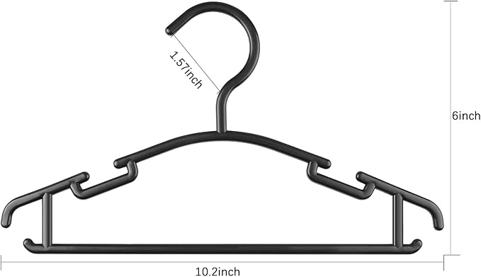 GoodtoU Toddler Hangers Plastic Hanger for Toddler Clothes Baby Hangers 60 Pack Kids Children Hanger Black - Image 3