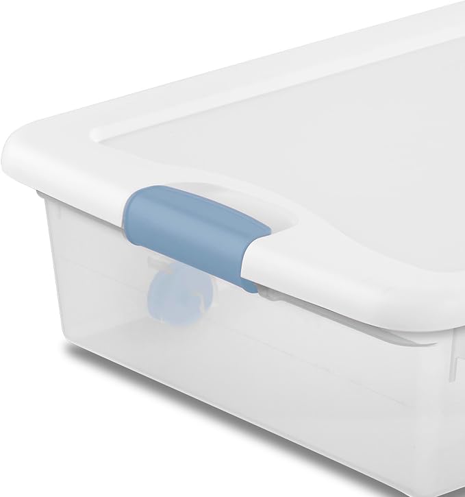 Sterilite 4-Pack 56 Quart Wheeled Latching Box, Underbed Clear Plastic Storage Organizer - Under Bed Rolling Container Bin with Lid and Wheels for Home or Dorm Bedrooms and Closets - Image 9