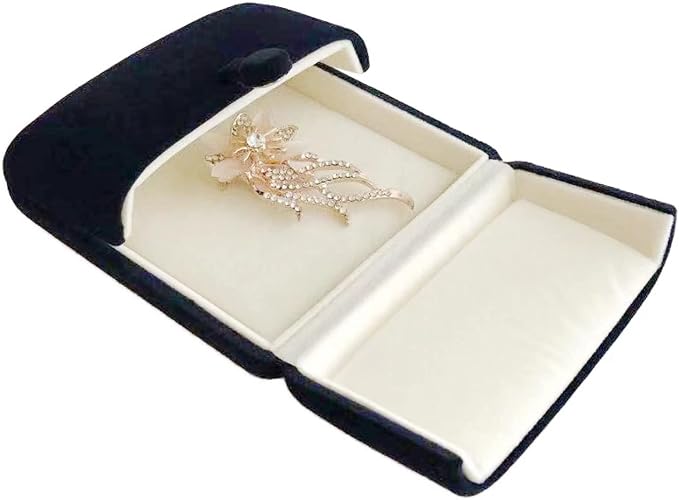 Navy Blue High End Luxurious Velvet Jewelry Box for Brooch Honorary Pin Badge Box Special Presentation Premium Grade Unique Design (Jewelry is not included) by SVEADISPLAY