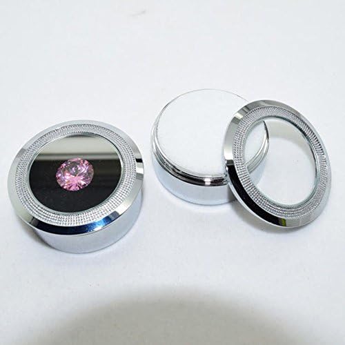 Small Loose Diamond or Gemstone Display Box Case Holder Show Container Metal (Silver- 1.5x0.6) - Image 4