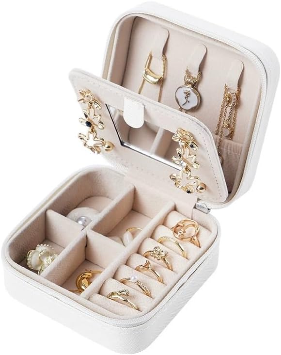 Compact And Secure Jewelry Boxes For Women Small Jewelris Box For Travel Portable Case With Lock Key Beautiful Jewelry Organizer And Storage Solution by Unknown