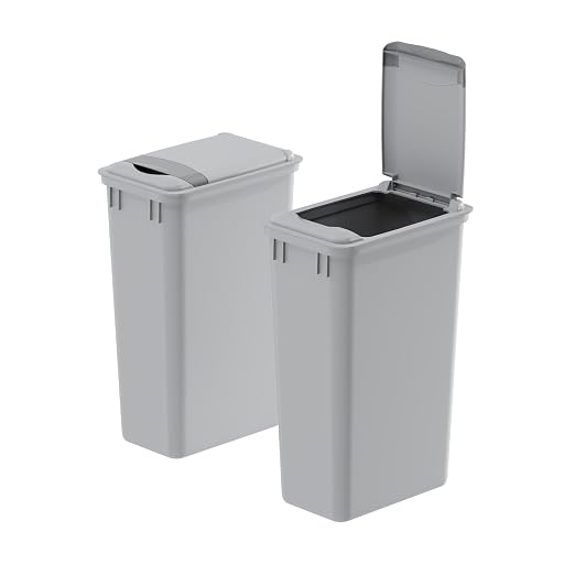 Dowell Wastebasket Trash Can Container, Plastic Garbage Bin, Stackable, for Kitchen, Office, Home & Commercial Use, Fits Under Sink/Desk - Grey (1, 50 QT LID Only) - Image 2