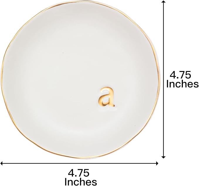 COLLECTIVE HOME - Ceramic Jewelry Tray, Decorative Trinket Dish for Rings Earrings Necklaces Bracelet Watch Keys, Birthday Mother's Day Christmas Gift for Women, 4.75", White Surface (A) - Image 2