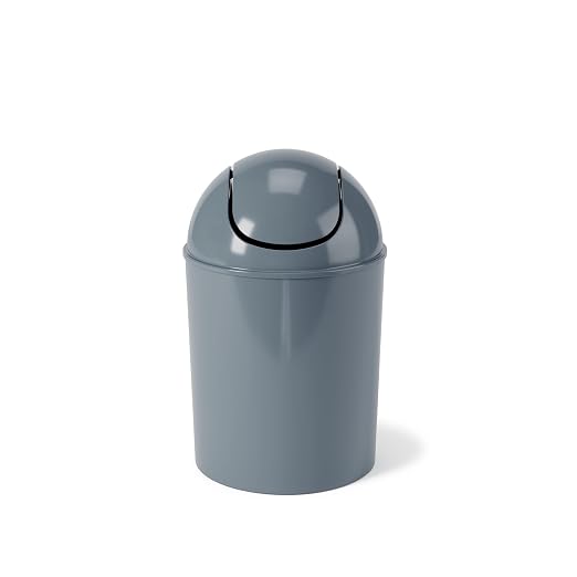 Umbra 1.25 Gallon Mini Waste Can with Removable Swing-Top Lid - Small Garbage Bin for Kitchen, Bathroom, Bedroom, Office - Compact Trash Can Fit Under Tables & Counters - Slate Blue - Image 2