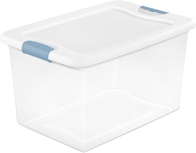 Sterilite 8-Pack 64 Quart Latching Box, Clear Plastic Storage Organizer Bins with White Lids - Large Stackable Containers for Home Bedroom, Dorm Room, and Closet Organization - Image 9