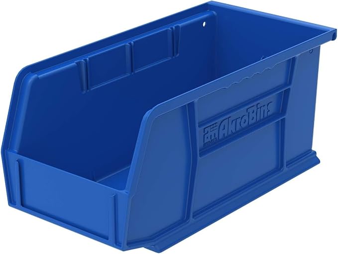 Akro-Mils 30230 AkroBins Plastic Storage Bins, Space-Saving Stackable Bins for Garage, Pantry, Craft Organization, 10.5 "L x 5.5 "W x 5"H, Blue, 12-Pack - Image 13