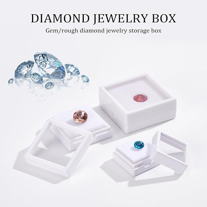 BENECREAT 24PCS 3 Size Gemstone Display Boxes With Clear Lid and Sponge, Jewelry Storage Box Organizer Case for Medallions, Antique, Jewelry, Small Gifts Packing - Image 6