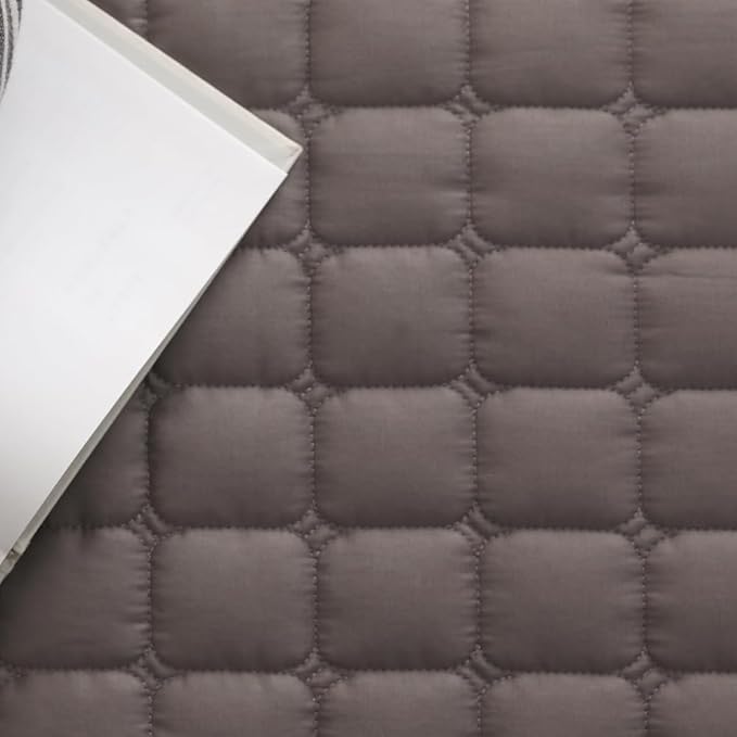 Quilted 100% Cotton Mattress Cover – 6 Colors, Machine Washable, Breathable & Stretchy, Fits up to 16-Inch Deep, Twin/Full/Queen/King (Brown, Queen)