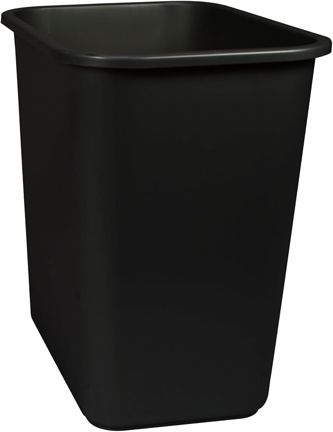 Storex Medium Waste Basket, 15 x 10.5 x 15 Inches, Black, 1 Count (00710A24C) - Image 2