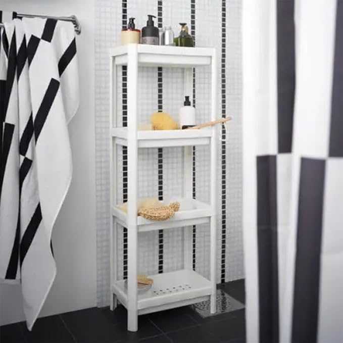 HIEEY 4 Tier Bathroom Shelf,Bathroom Rack, Shelves Organizer, for Bathroom Laundry Pantry Kitchen Narrow Places - Image 5