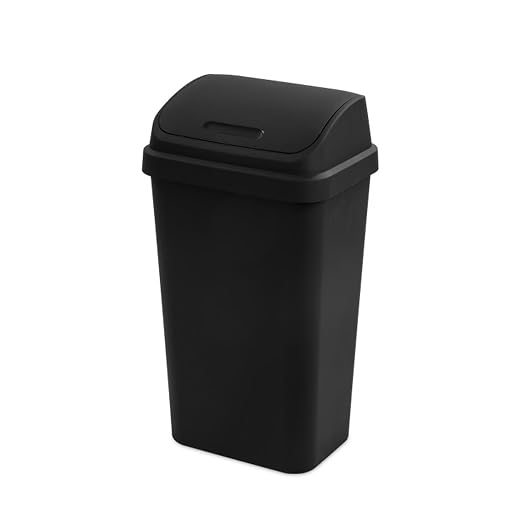 Sterilite 4-Pack Swing Top Wastebasket, Sleek Square Profile Trash Can, 13 Gallon, Black - Modern Garbage Bin for Kitchen, Bathroom, Garage and Workspace, Fits 13 Gal Liners - Image 7