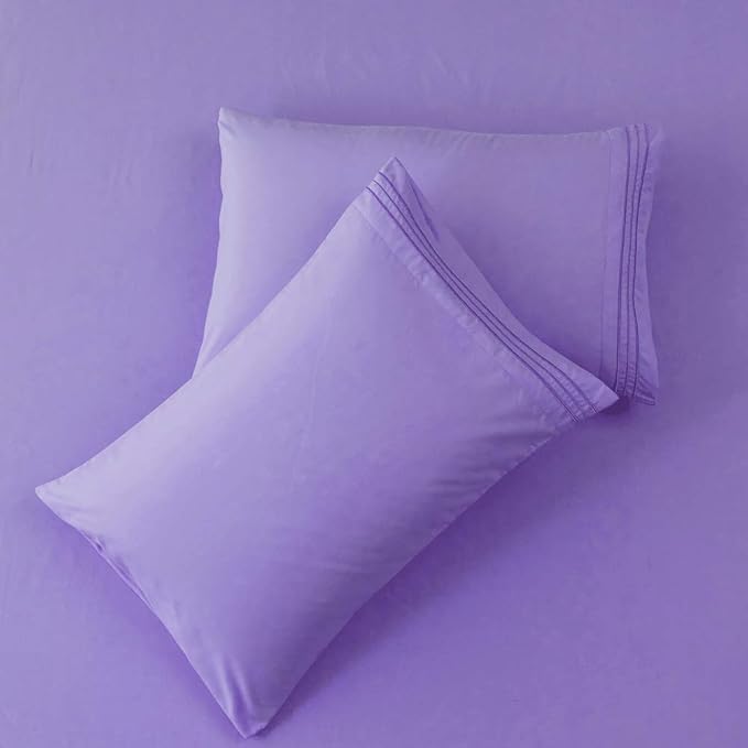 SONORO KATE Bed Sheet Set Super Soft Microfiber 1800 Thread Count Luxury Egyptian Sheets 16-Inch Deep Pocket，Wrinkle and Hypoallergenic-3 Piece (Lavender, Twin)