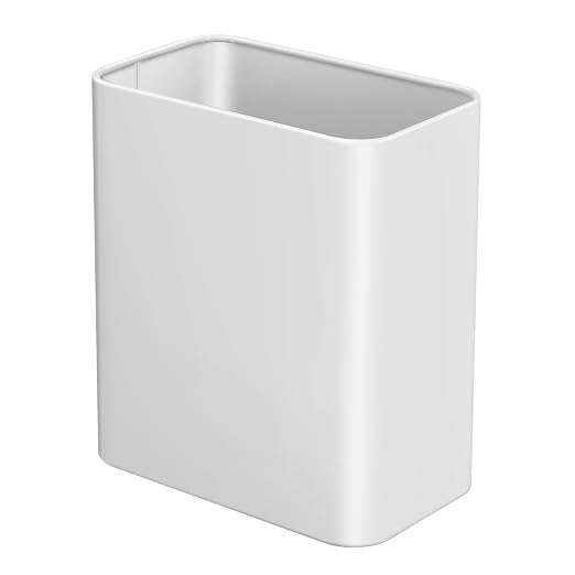 TIPGO Small Metal Trash Can, 2.1 Gallon Slim Trash Can for Bathroom, Wastebasket Garbage Bin for Bedroom, Office, Kitchen, Under Sink (White) by TIPGO