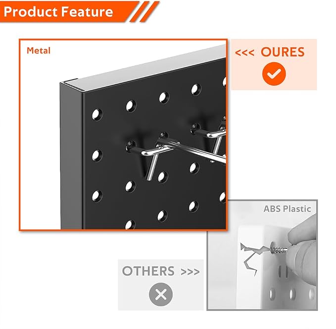 Ultrawall 4 Pcs Metal Pegboard Wall Panels, Peg Boards for Garage Tool Storage - Image 4
