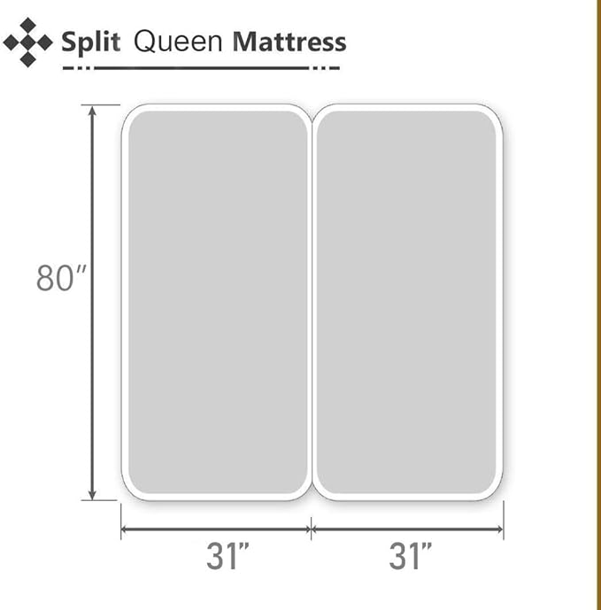 Split Queen Mattress Protector for Adjustable Fitted Sheet Style Split Beds Waterproof Terry Cotton - 18 Inch Deep (2 PCs Split Queen 39"x80", White)