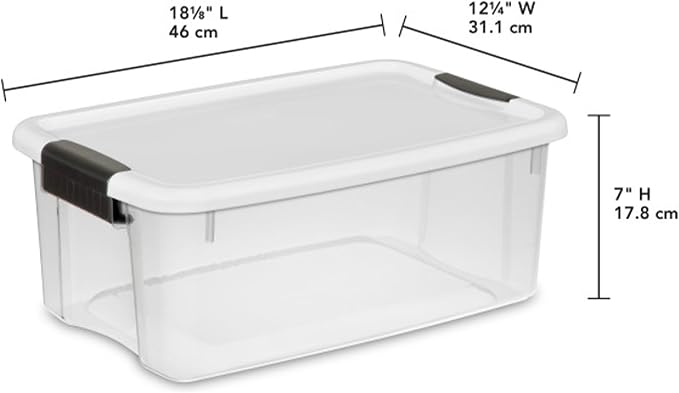 Sterilite 6-Pack Ultra Latching Box, Storage Bins with Lids, Clear Plastic, 18 Qt – Large Heavy-Duty Organizing Bin Containers for Home, Closet, Kitchen, Pantry, Bathroom, and Office - Image 3