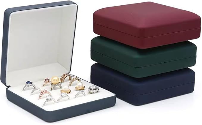 Small Ring Organizer Box, Portable Rings Jewelry Holder Case, Modern Ring Storage Tray Fit for Women, Girl for Travel (Green) by sadkew