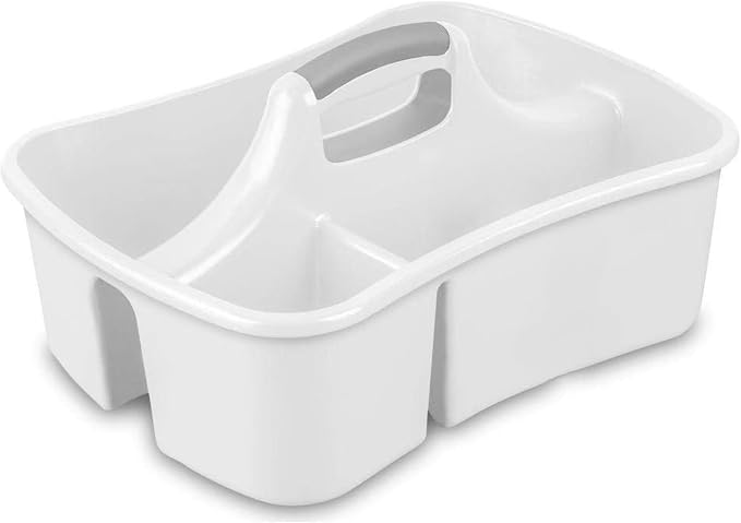 Extra Large 5 Gal Divided Cleaning Caddy Organizer with Handle - Cleaning Supplies for Housekeeping - Shower Caddy Portable - Shower Caddy Dorm - Cleaning Supplies Organizer - 17.75 x 13.25 x 7.75 by JOEYZ