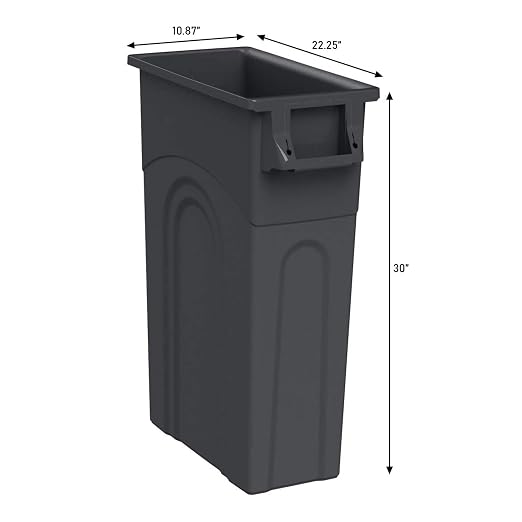 United Solutions Highboy Waste Container, 23 Gallon, Space Saving Slim Profile and Easy Trash Bag Removal, Indoor or Outdoor Use, Integrated Handles for Easy Carrying, 4-Pack, Black. - Image 2
