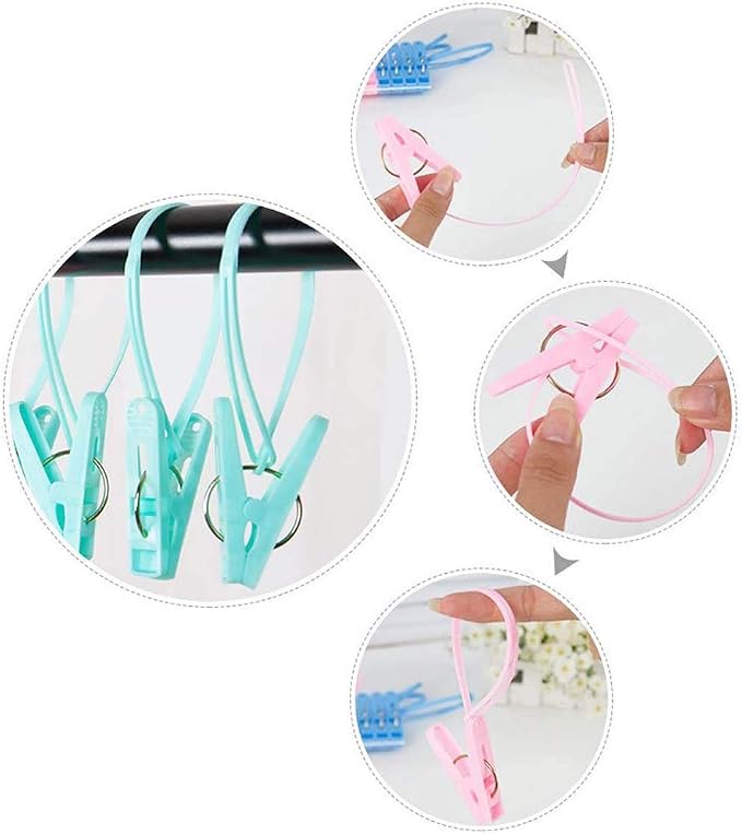 20 PCS Travel Hangers with 12 Pcs Clips - Cruise Ship Essentials Portable Folding Clothes Hangers Travel Essentials Foldable Clothes Drying Rack for Travel - Image 4
