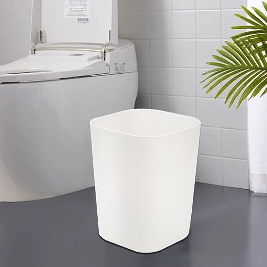 Besli 2 Gallon Small Trash Can Garbage Can Wastebasket for Bathroom Bedroom Kitchen Office (White+Black, 4 Pack) - Image 5
