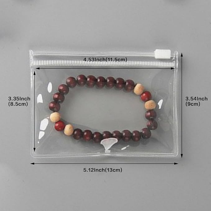 HSLFUAI 50PCS Transparent Jewelry Bags Square Clear Zipper Jewelry Pouches Earring Bracelet Storage Organizer (9 * 13cm 3.54"*5.11") - Image 5