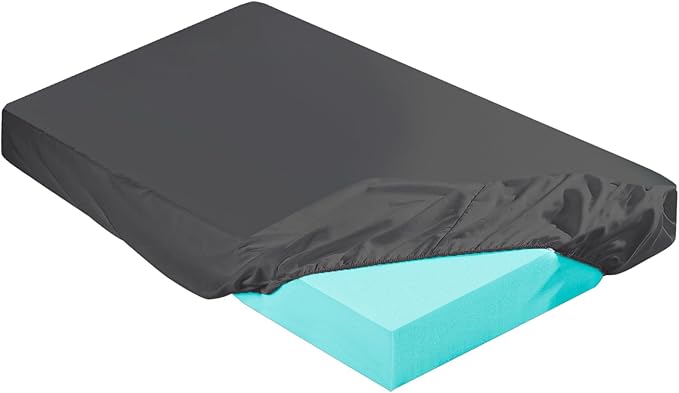 2-3 Inch Mattress Topper Cover (Only Cover) Memory Foam Protector Microfiber Memory Foam for Latex Mattress Topper Gel RV(Twin 75 x 38 Inch,Dark Gray)