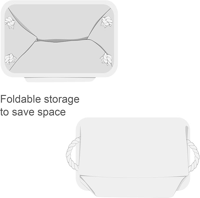 TheWarmHome Storage Bins for Shelves - Medium 3Pack 13.8L*9.8W*6.7H inch Fabric Storage Cubes Canves Storage Basket for Organizing Toys Baby Clothes Gift Dog (White) - Image 7